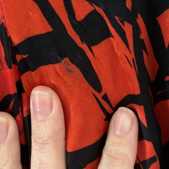 Borgo De Nor Elista black and red dress abstract bamboo and tiger stripe pattern - Picture 11 of 13